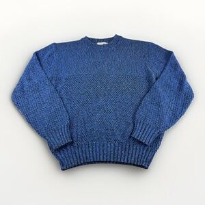 Vintage Winona Knits Sweater Mens L Blue Sweatshirt Crewneck Preppy Made in USA
